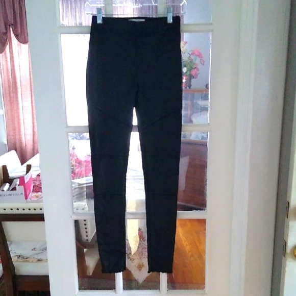 DL1961 Haven Legging Faux Leather Asphalt Skinny Raw Hem - Size 23 - Picture 1 of 8